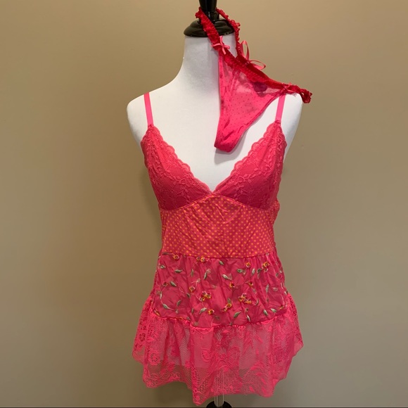 Victoria's Secret Other - VS Vintage Floral Embroidered Babydoll Lingerie